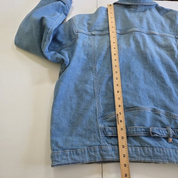 Pilcro Jean Jacket Women M Blue Comeback Boyfriend Denim Anthro Oversize Stretch - Picture 7 of 16
